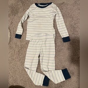 Kids Long Sleeve Striped Lake Pajama Set - Navy Trim